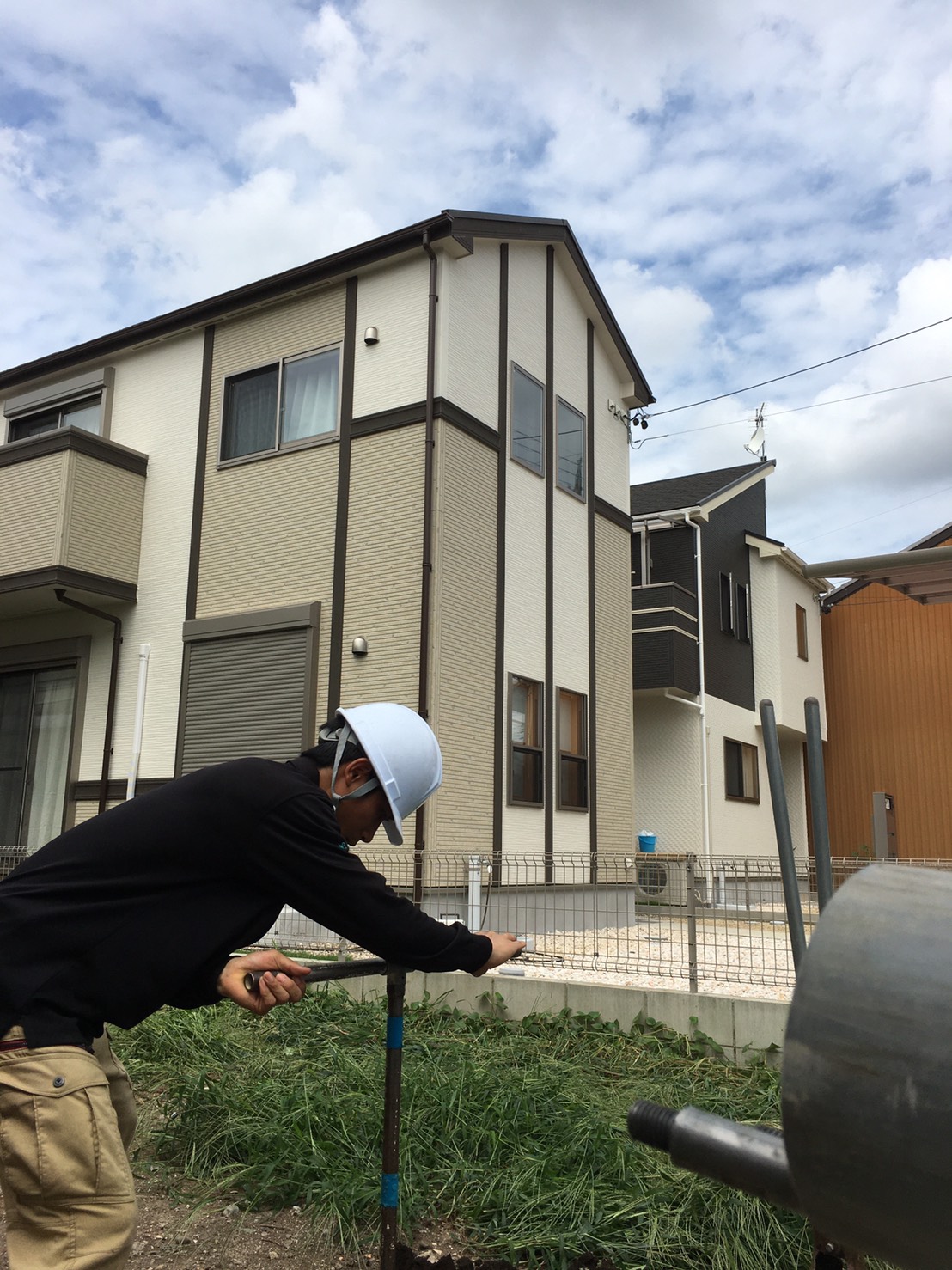 城下町で地盤調査 写真